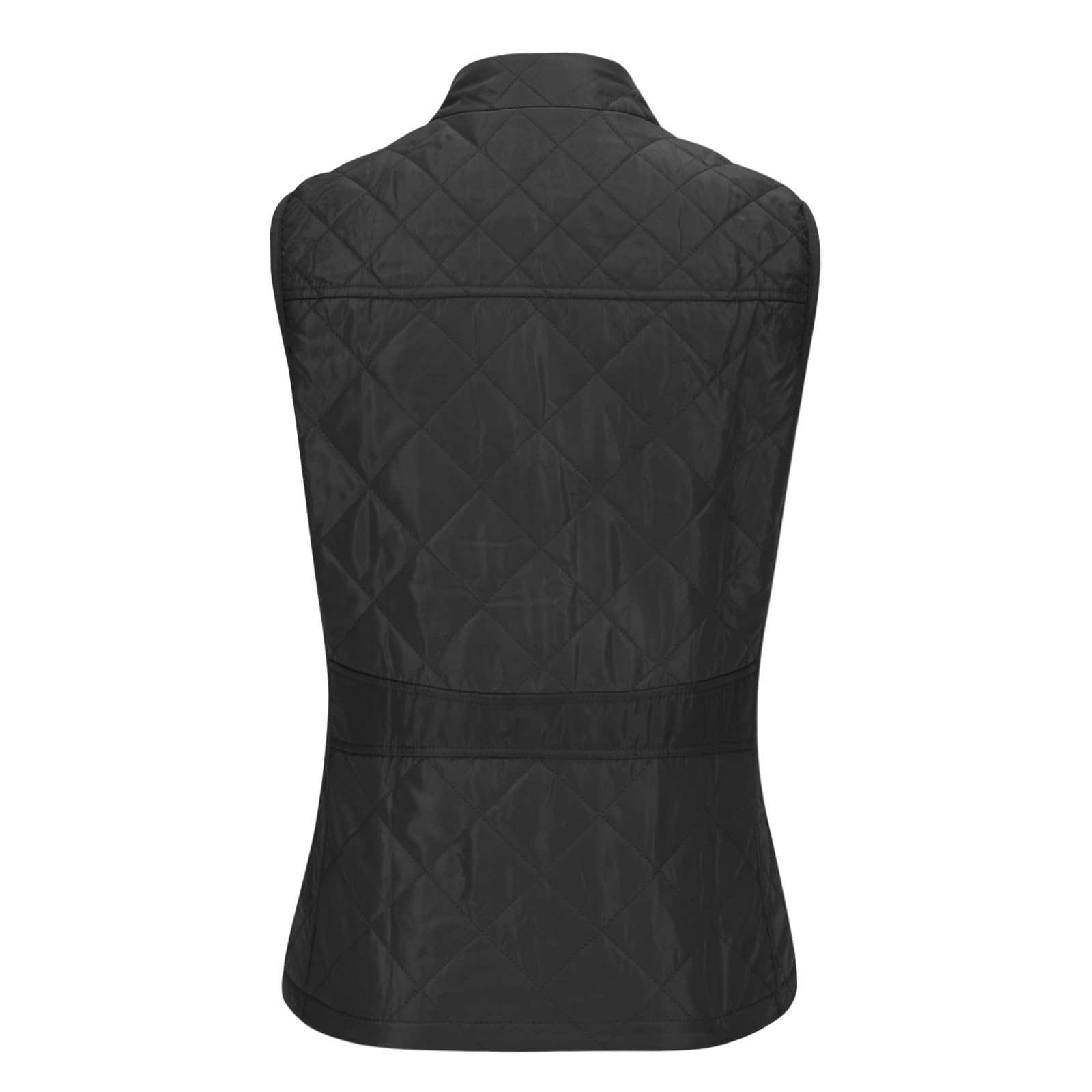 Women's Fall Winter Vest Zip Up Quilted Jackets Sleeveless Winter Coats Stand Collar Athletic Vest for Hiking Running, Winter Jacket Women, Winter Outwear for Women Black