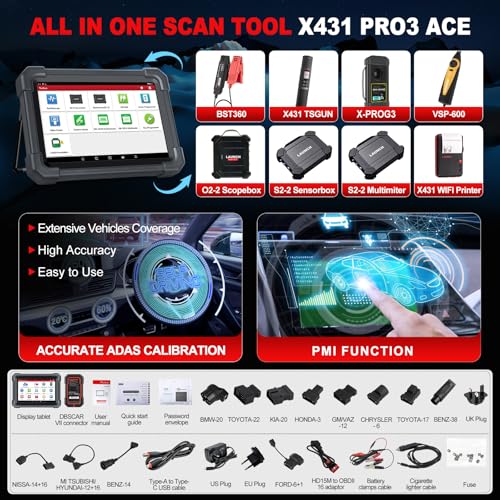 2024 LAUNCH X431 PRO3 ACE Elite Bidirectional Scan Tool with DBSCar VII Connector,HD Truck Scan,OEM Topology Map,Online Coding & 50+ Reset for All Cars,CAN FD & DoIP,FCA AutoAuth,2-Year Free Update