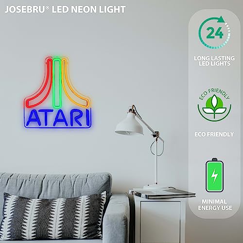 Atari Sign LED Neon Light Arcade Sign for Game Room Decor Atari Game Console USB Neon Sign Atari Logo Sign for Man Cave Pub Gamer Gift