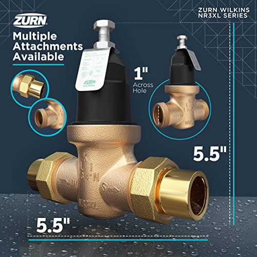 Zurn Wilkins 1-NR3XLDUC 1" NR3XL Pressure Reducing Valve with Double Union FNPT Copper Sweat Connection