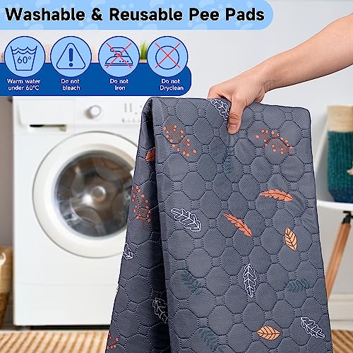 Sunheir Washable Pee Pads for Dogs 72"x72", Extra Large Reusable Puppy Pads Pet Training Pads for Dog Playpen, Waterproof Pee Pads for Puppy Playpen, Whelping Pad, Dog Playpen Indoor - Light Grey