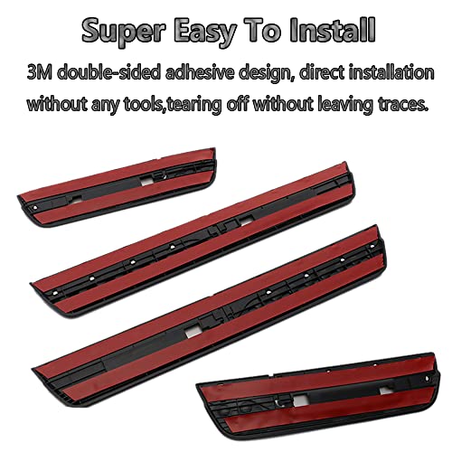 CEBAT 4Pcs LED Stainless Steel Car Door Sill Scuff Plate Guard Sills for Honda CRV 2017-2025 Automotive Door Entry Guard Protector Trim