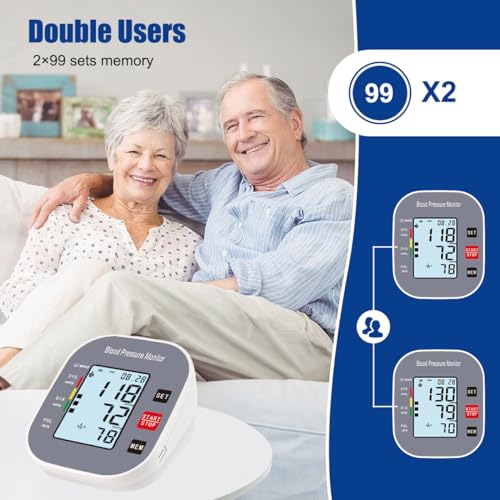 Blood Pressure Monitors for Home Use, Blood Pressure Machine Upper Arm with Large Wide Cuff Automatic Digital BP Machine LCD Screen BSX583 (Dark Grey)