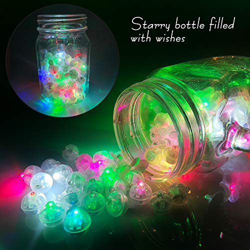 Aogist 100pcs Balloon Lights,Long Standby Time Waterproof Twinkle Mini Light,Battery Powered,Round LED Ball Lamp for Balloon Paper Lantern Party Wedding Christmas Halloween Decorative,Warm White-Flash