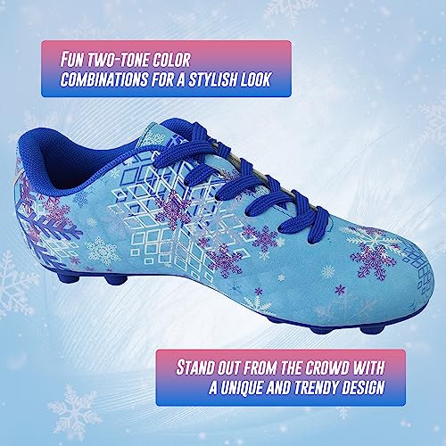 Vizari Frost Outdoor Firm Ground 2 Kids Soccer Cleats | Athletic Football Shoes for Boys and Girls | Stylish Outdoor Soccer Shoes | Blue/Purple