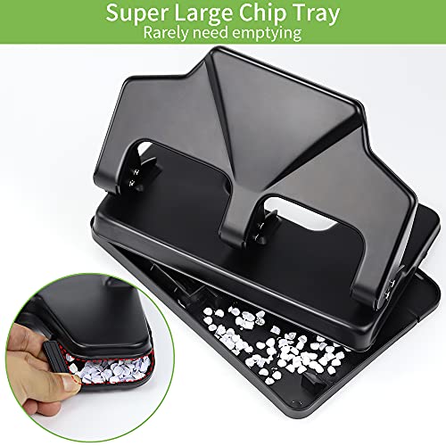 3 Hole Punch Heavy Duty, 40-Sheet Three Hole Punch, AFMAT Heavy Duty Hole Puncher 3 Ring, Large 3 Hole Paper Punch, 50% Reduced Effort 3-Hole Punch, Metal Paper Puncher w/Large Chip Tray