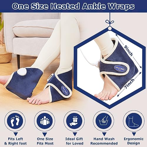 CAMECO 1 Pair Heating Pad for Feet, Foot Heating Pad for Feet Neuropathy, Heated Foot Wraps for Pain Relief, Heated Foot Braces for Plantar Fasciitis | 0-90Min Auto-Off | One Size Fits Most