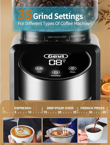 Gevi 12 Cup Programmable Drip Coffee Maker with Touch Screen, Fast and Strong Brew, Auto Shut-Off, 4-Hour Keep Warm Plate, Iced Coffee Option, Anti-Drip System, Permanent Filter