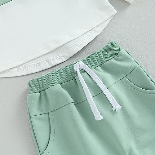 kacubwyy Toddler Baby Boy Outfits Long Sleeve Pocket Pull On Sweatshirt Solid Pants Infant Fall Winter Clothes Set