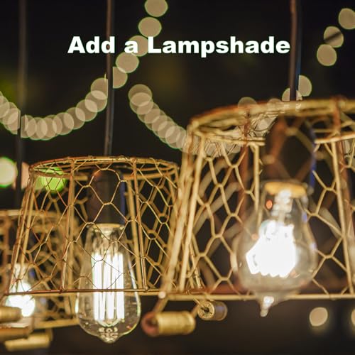 Zarnicy Plug in Light Socket - Pendant Hanging Lantern Cord - 8.2Ft Lamp Cord with Switch E26/E27 Extension Cable, Black Light Bulb Socket,4 Pack