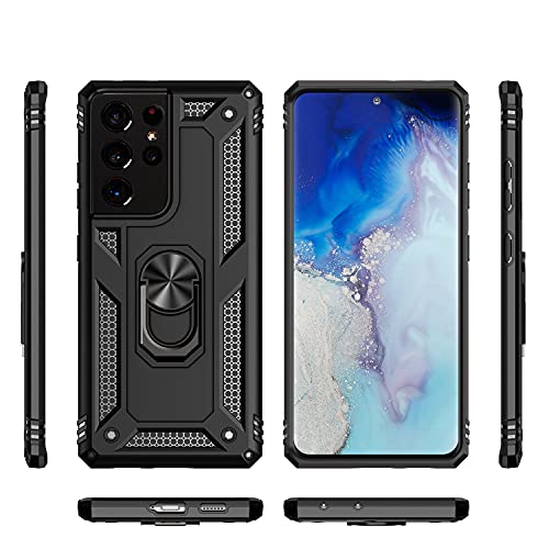 PASNEW Case for Samsung S20 Ultra,Galaxy S20 Ultra 5G,360° Magnetic Ring Kickstand Car Holder,Armor Shockproof Drop Protection Hard Shell,Phone Cases for S20 Ultra 5G,6.9 inch,Black