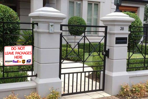 Please Deliver All Packages to Back Door Sign Right Arrow Delivery Sign Indoor Outdoor Signs for Home 8x12 Inch