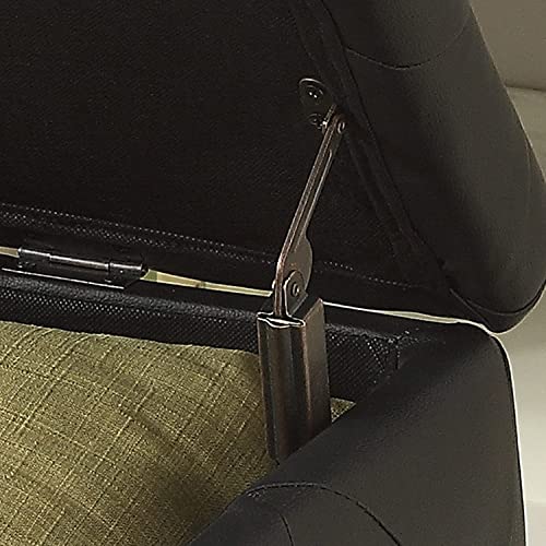 AC Pacific Glam 38 Inches Storage Ottoman Bench for Bedroom, Living Room, Entryway or Hallway, Upholstered Tufted Faux Leather Organizer, Large, Black