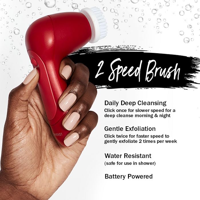 Olay Facial Cleansing Brush Regenerist, Face Exfoliator with 2 Brush Heads