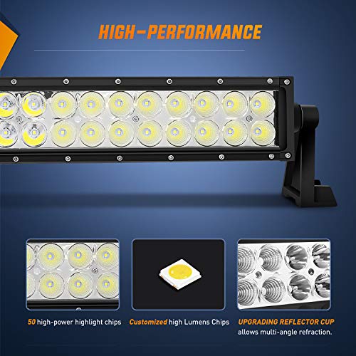 Nilight - 15026C-A LED Light Bar 52Inch 300W Spot Flood Combo LED Driving Lamp Off Road Lights LED Work Light for Trucks Boat Jeep Lamp,2 Years Warranty