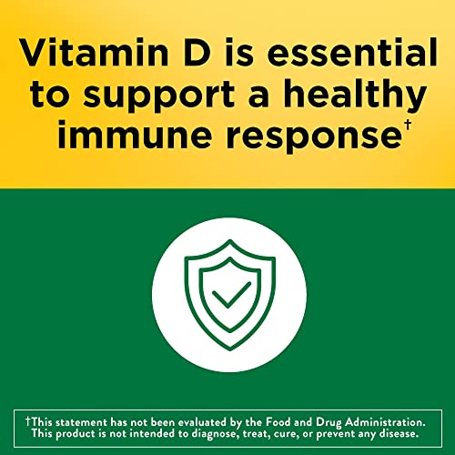 Nature Made Vitamin D3 1000 IU (25 mcg) Softgel, Dietary Supplement for Bone, Teeth, Muscle and Immune Health Support, 300 Day Supply,300 Count (Pack of 1)