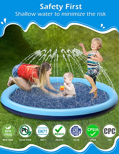 Kids Dog Splash Pad Sprinkler - Jasonwell Non Slip Dog Sprinkler Pad Splash Puppy Pool Summer Outdoor Water Toys Backyard Durable Splash Pad for Toddlers Kids Small Medium Large Dogs Pets