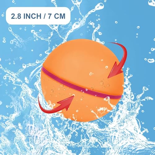 Reusable Water Balloons for Kids,12 PCS Magnetic Refillable Latex-Free Silicone Water Bomb with Mesh Bag, Summer Toys Beach Toys Swimming Pool Party Supplies Bath Toy Outdoor Summer Surprise for Kids