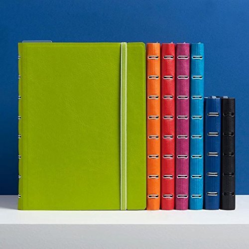 FILOFAX REFILLABLE NOTEBOOK CLASSIC, 9.25" x 7.25" Aqua - Elegant leather-look cover with moveable pages - Elastic closure, index, pocket and page marker (B115906U)