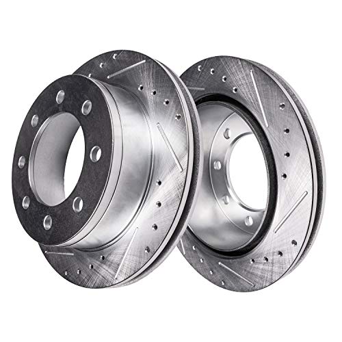 Detroit Axle - Front Rear Brake Rotors for 2003-2008 Dodge Ram 2500 3500 Drilled Slotted Disc Brake Rotors Replacement 2004 2005 2006 2007