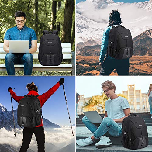 Extra Large Backpack for Men 50L,Water Resistant 17.3 inch Travel Laptop Backpack with USB Charging Port,TSA Friendly Big Business Anti Theft Computer Bag Work College School Bookbags Gifts,Black
