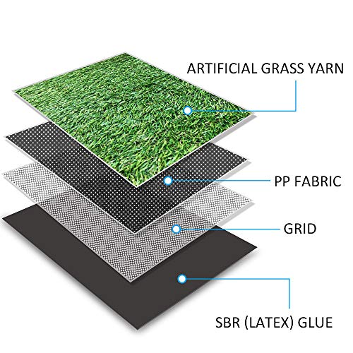 Realistic Thick Artificial Grass Turf -Indoor Outdoor Garden Lawn Landscape Synthetic Grass Mat - Thick Fake Grass Rug (Sample-1FTX1FT(1 Square FT))