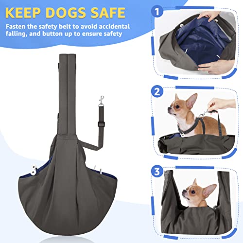 SlowTon Dog Carrier Sling - Thick Padded Adjustable Shoulder Strap Dog Carriers for Small Dogs, Puppy Carrier Purse for Pet Cat with Front Zipper Pocket Safety Belt Machine Washable (Pink M)