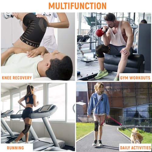 JIUFENTIAN Copper Knee Sleeve,Copper Knee Braces for Women and Men Arthritis,ACL, Tendinitis, Meniscus Tear, Joint Pain Relief, Running, Working Out, Fitness, Weightlifting(Small)
