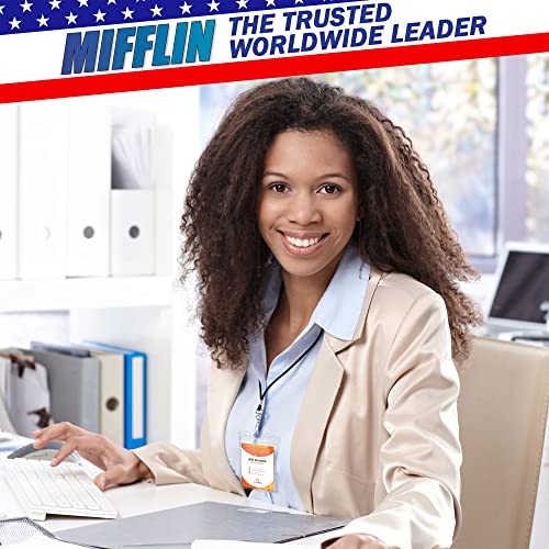 Mifflin-USA Plastic Vertical Card Holder (3x4 Inch, Clear, Bulk 100 Pack) Quick Load No Zipper Name ID Badge