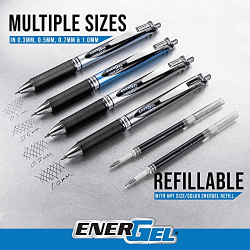 Pentel® EnerGel™ Inspire Pens, Medium Point, 0.7 mm, White Barrel, Black Ink, Pack Of 6 Pens