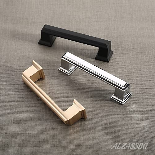 Alzassbg 10 Pack Brushed Black Nickel Cabinet Pulls, 5 Inch(128mm) Hole Centers Cabinet Handles Kitchen Hardware for Cabinets and Drawer AL3071BBN