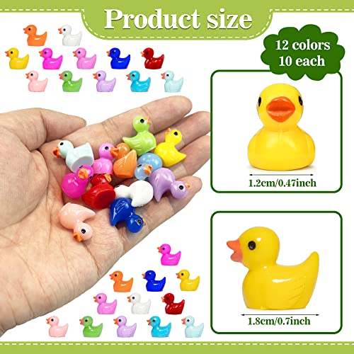 HAVAGDTM 120 PCS Mini Ducks Miniature Duck Figures for Ornamen Garden Aquarium DIY School Project, Party Favor