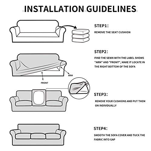 Easy-Going 3 Pieces Stretch Couch Cover Sofa Cover for Dogs Washable Sofa Slipcover for 2 Separate Cushion Couch Spandex Jacquard Fabric Elastic Furniture Protector for Pets, Kids (Wine, Loveseat)