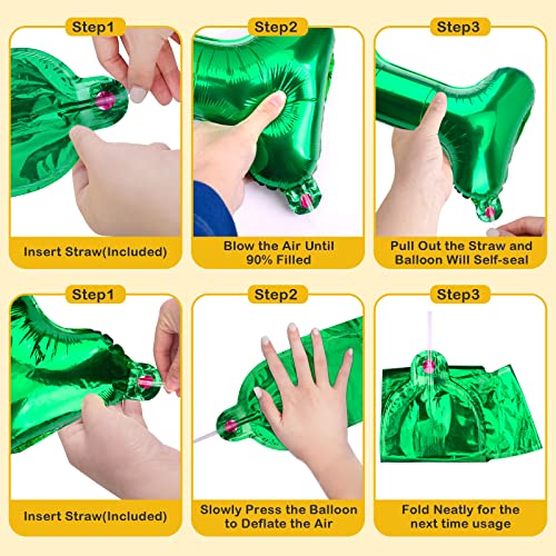 Personalized Name Happy Birthday Banner - Happy Birthday Balloon Letters Balloons 2 Sets A- Z 16'' Mylar Foil Birthday Party Decorations for Kids, Women, Men, Green