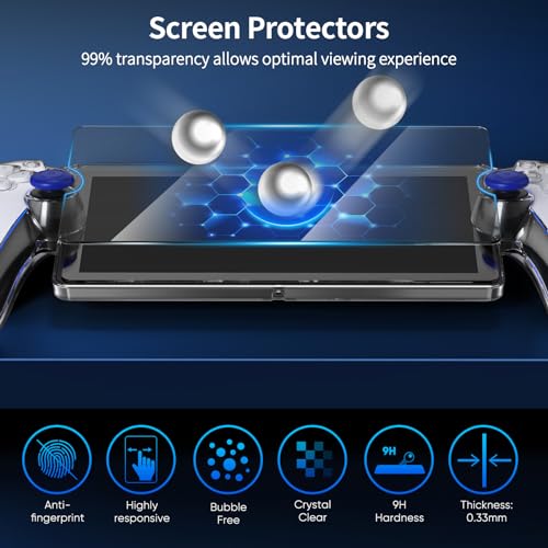 FYOUNG Accessories Bundle for Playstation Portal, Carrying Case and Hard PC Clear Cover Case with Tempered Glass Screen Protector, Protective Case and Hard Shell Portable Travel Handbag for PS5 Portal