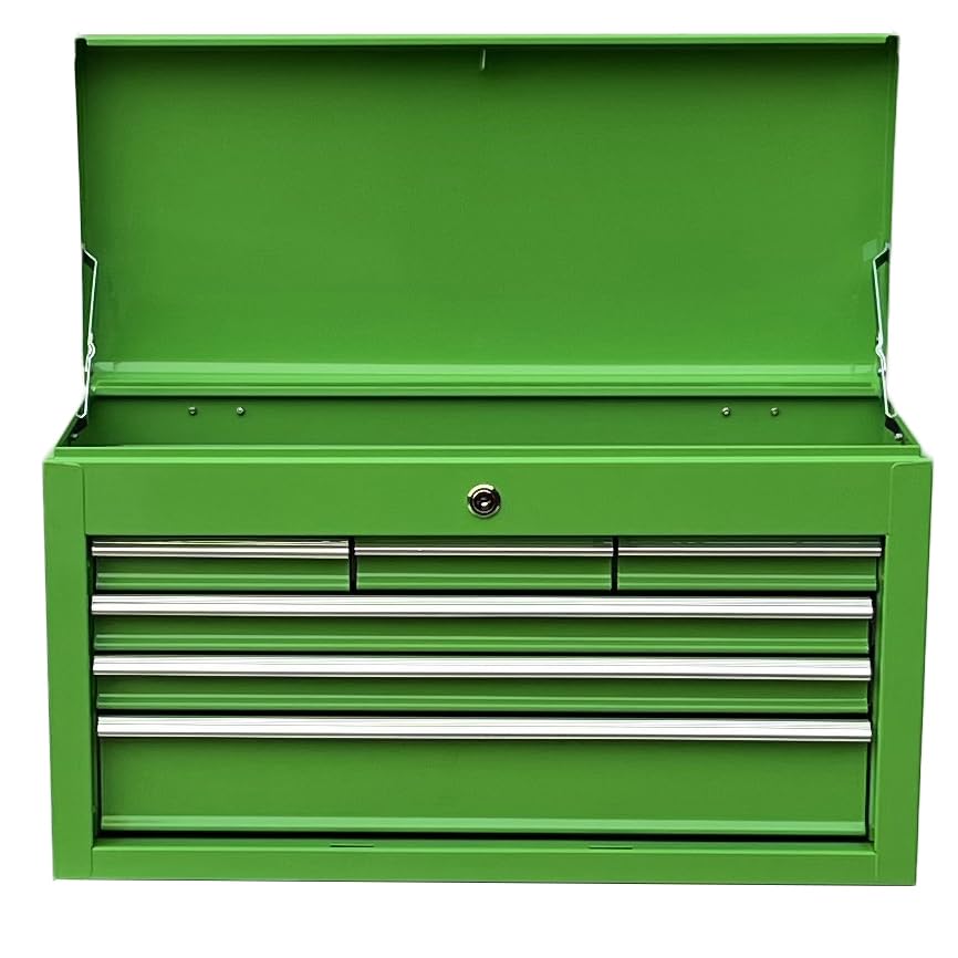 Workington Portable Metal Tool Chest with 6 Drawers, 24" 6-Drawer Tool Chest Cabinet with Ball Bearing Drawer Slides, Steel Tool Storage Box Organizer 4005 Pink
