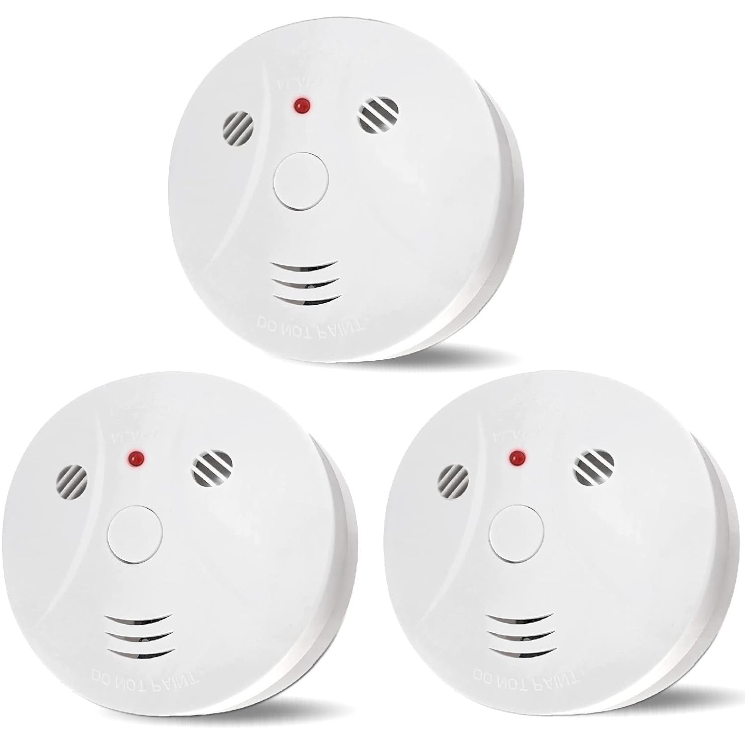 Lecoolife 3 Pack Smoke Detector Battery Operated with Photoelectric Sensor and Silence Button, Travel Portable