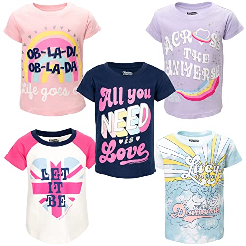 Lyrics by Lennon and McCartney Lennon & McCartney Toddler Girls 5 Pack T-Shirts The Beatles 2T