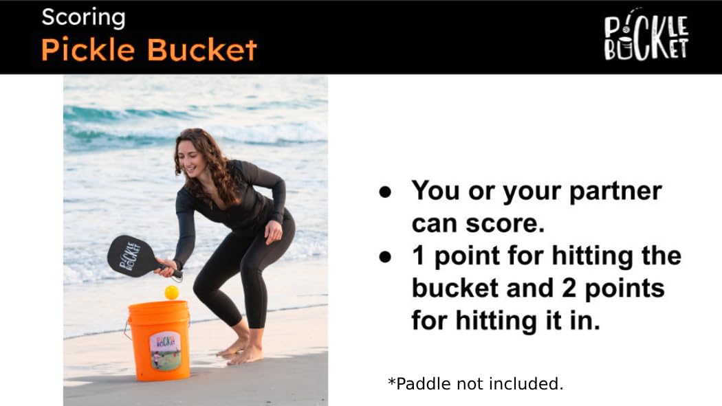 Pickle Bucket Lite Backyard Game Set for Pickleball (no Paddles Included)- Pickleball Outdoor Yard Game and Beach Game