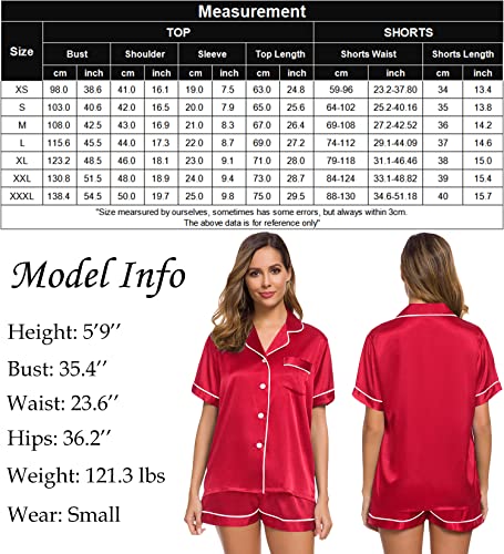 SWOMOG Pajamas Set Short Sleeve Sleepwear Womens Button Down Nightwear Soft Pj Lounge Sets Lavender