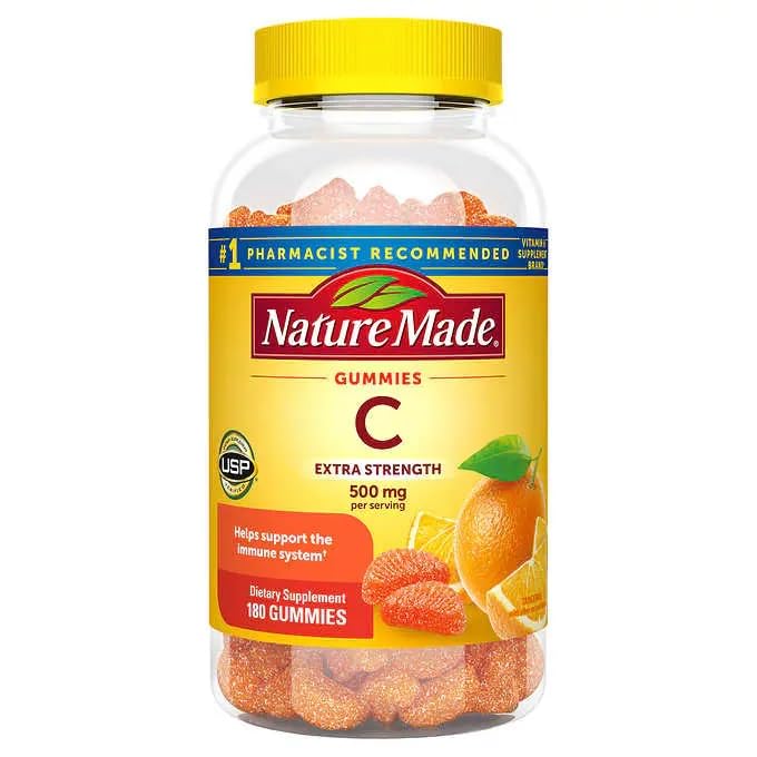 Generic Nature Mades Extra Strength Vitamin C 500mg, 180 Adult Gummies Bundle - Adult Multi & Letter Vitamins, Herbals & Dietary Supplements for Immune Health & Antioxidant Support