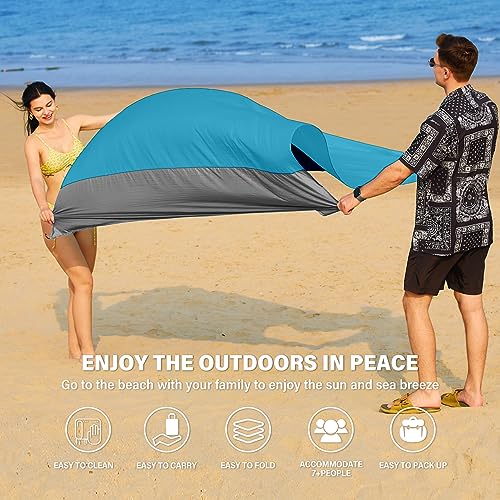 Famstar Beach Blanket Oversized Extra Large 78" X 81",Waterproof Sandproof Beach Blanket 1-7 Adults Lightweight Durable for Travel Camping Hiking Picnic