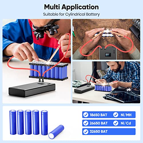 Spot Welder, Seesii 80 Gears Adjustable Battery Spot Welder with LCD Screen, Built-in 11000mah Mini Portable Spot Welder with 2x5m Nickel Sheet and 4X4 Holders for Making Battery Packs