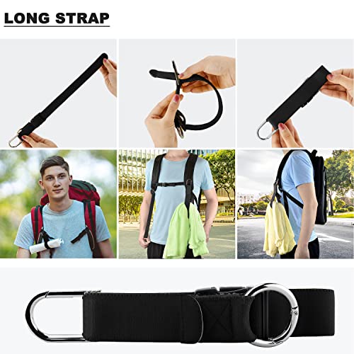 ZINZ Elastic Jacket Gripper Travel Strap with D-Ring Hooks and Buckle, Suitcase Straps Belts Travel Accessories, Makes Your Hands Free,Black