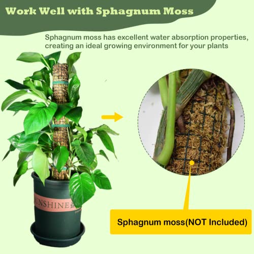 Moss Pole DIY Kit, 6.6/13.2/26.4ft Metal Moss Pole for Plants Monstera, 2Pcs 8.3in×3.3ft Steel Mesh with Plier, Cable Zip Ties, Sphagnum Moss Pole (6.6ft Wire Mesh with Plier)