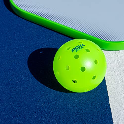 PCKL Elite 40 Pickleball Balls Cold Weather Rated | Tournament and Competition Ball | 4 Pack of Balls | 50 Pack | 100 Bulk Pack | USA Pickleball Approved (4 Pack, Neon Green)