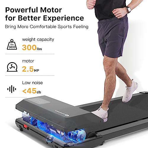 Walking Pad, 2 in 1 Treadmills for Home with Remote Control, Under Desk Treadmill Office Quiet, Portable Treadmill with Installation-Free and in LED Display