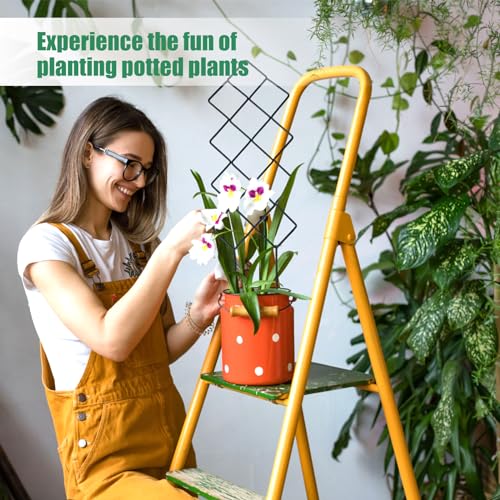 WellSign Metal Trellis for Climbing Plants Indoor, 16.36 inch Small Trellis for Potted Plants Geometric Shape Lattice for Ivy Vines Hoya Houseplants Flower 2 Pack