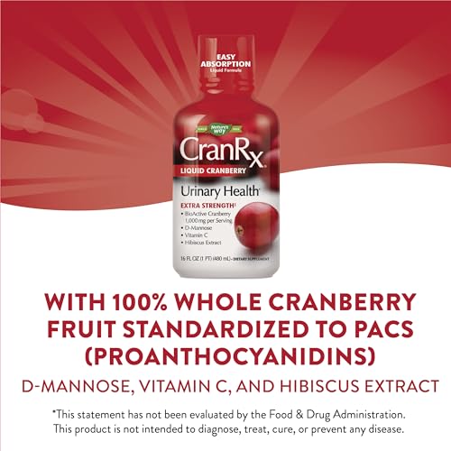 Nature's Way CranRx Extra Strength Cranberry 1,000 mg, D-Mannose + Vit C + Hibiscus, 16 fl. oz.