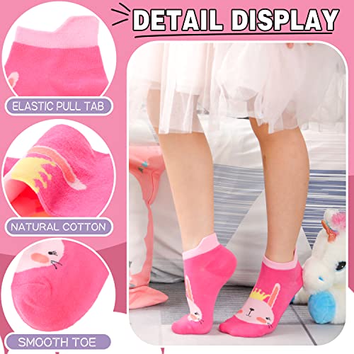 ANTSANG Kids Girls Toddler Unicorn Socks Ankle Low Cut No Show Cute Silly Novelty Fashion Cartoon Gifts Stocking Stuffers Socks 6 Pairs (Animal,1-3 Y)